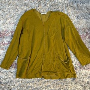 BRYN WALKER lagenlook green knit tunic S